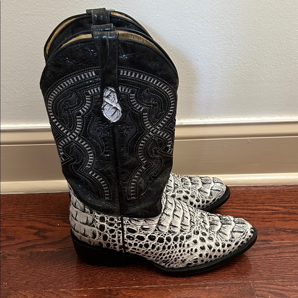 Stylish Black and White Ankle Boots